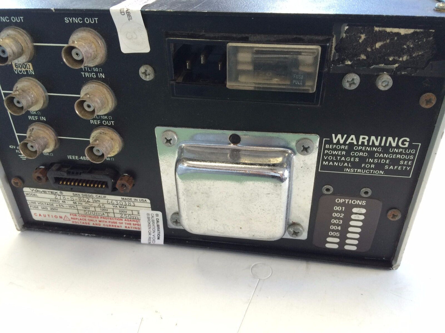 Wavetek 278,278-S-862 Programmable Synthesized Function Generator,Cf