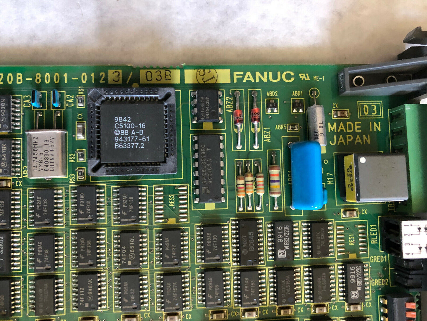 Fanuc A20b-8001-0123/03B,A20b-1006-0220/01A,Fanuc A20b-8001-0123 Board,Eb,Ea