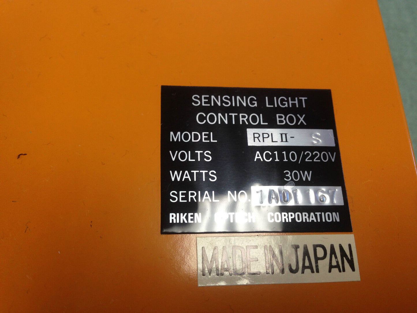 New Riken Rplii-S Sensing Light Control Box ,110/220 Vac,30W Riken Rpl Ii-S,Sc