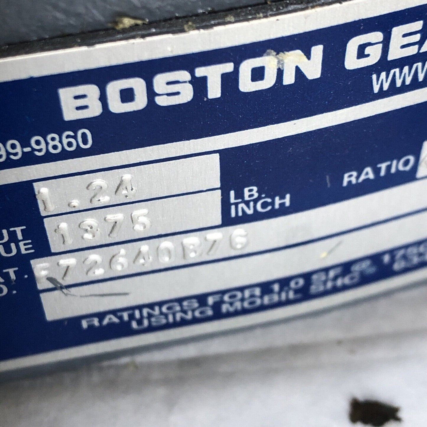 New Boston Gear F726-40-B7-G Gear Reducer,40:1 Ratio,F72640b7g,Iso9002,Az