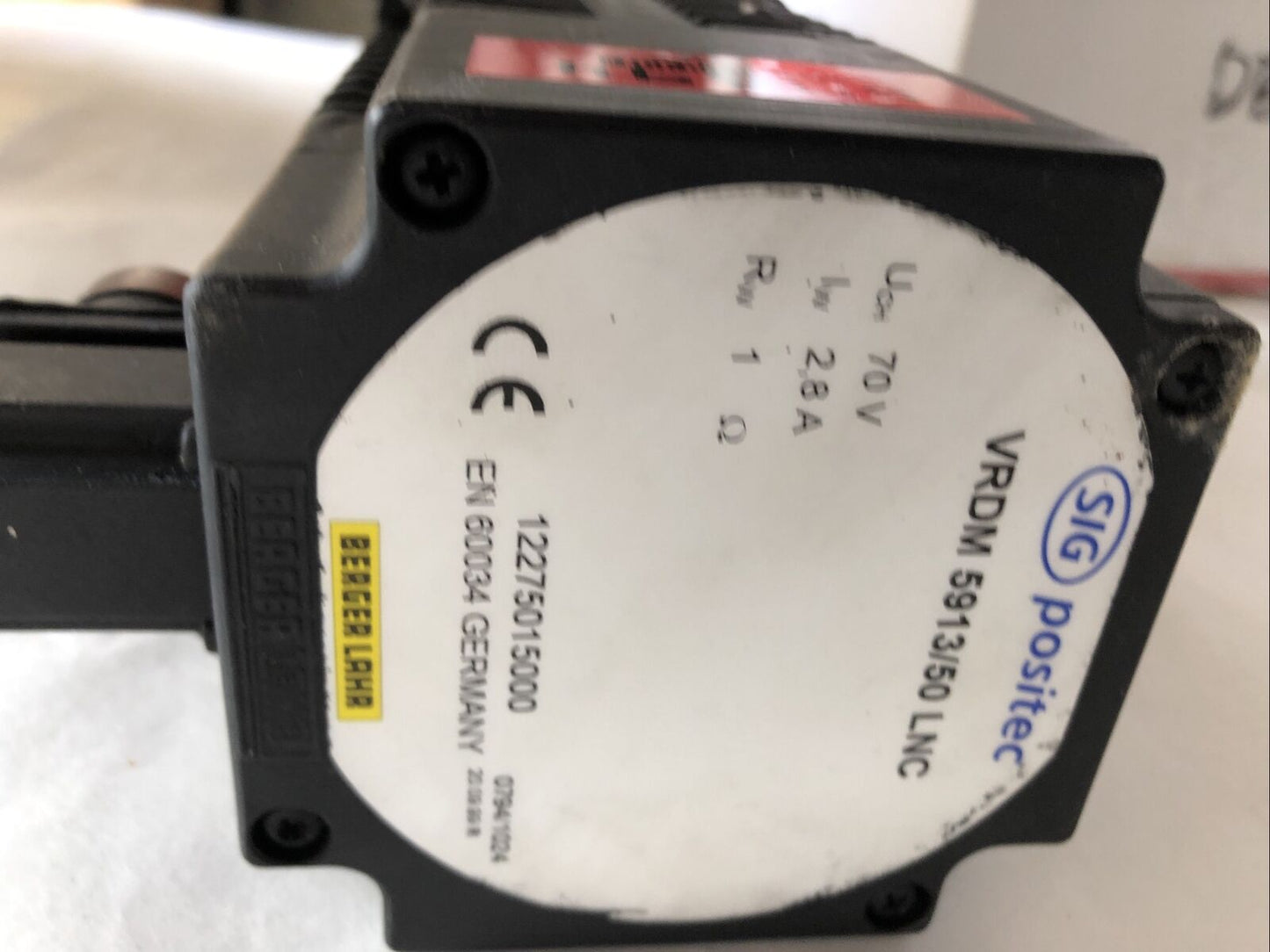 Sig Positec Vrdm 5913/50 Lnc Dc Servo Motor, 70 Vdc  Berger 12275015000,Db