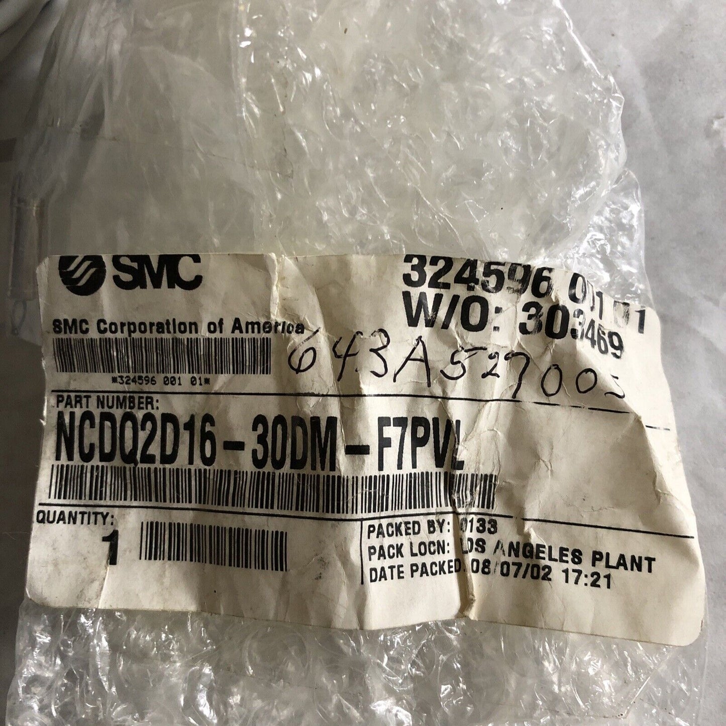 Smc Ncdq2d16-30Dm-F7pvl,Cyl, Compact,Auto-Sw,Np *Lqa Sensor,Ncdq2d16 30Dm F 7,Dd