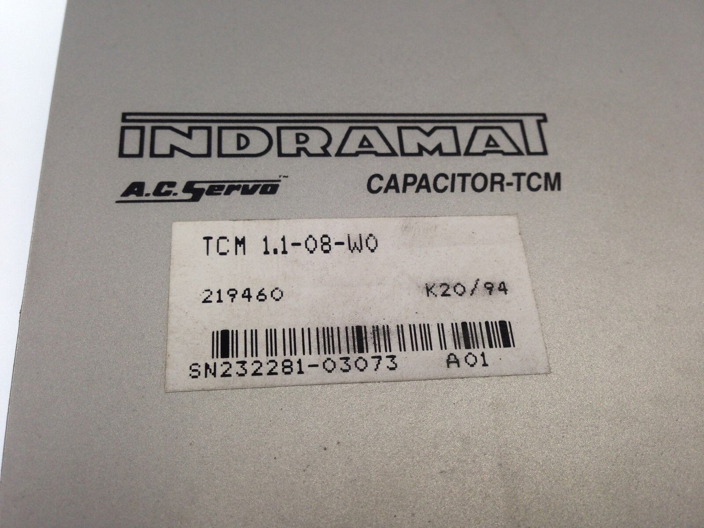 Indramat Tcm 1,1-08-W0 Ac Servo Capacitor- Tcm Module Tcm 1.1-08-W0,Fb,Bb,Dc