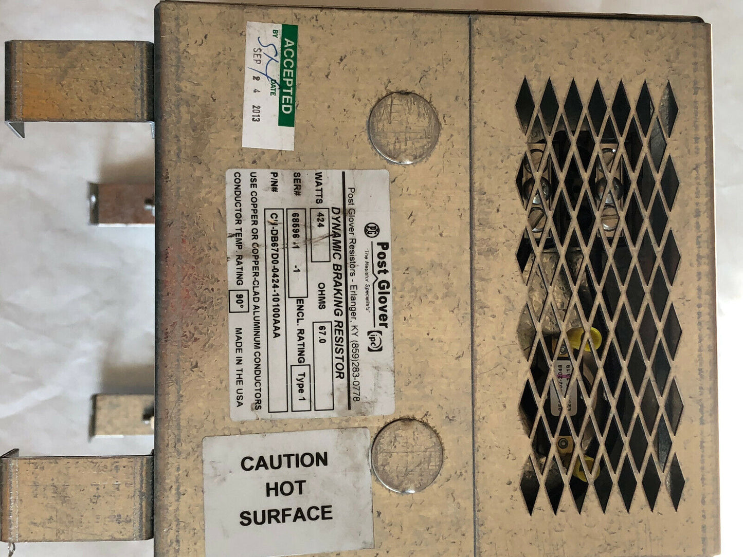 Post Glover Cu-Db67d0-0424-10100Aaa Dynamic Breaking Resistor,Cu-Db67d0-0424,Fg