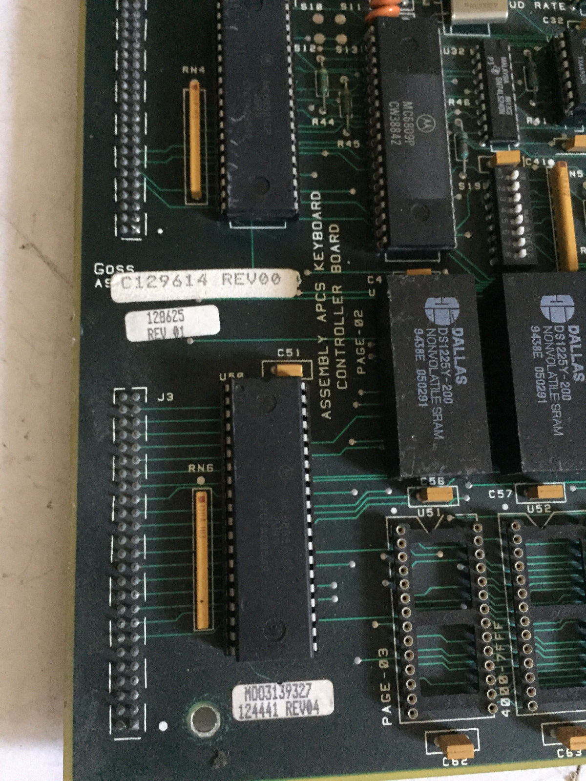 Rockwell E20117-1,C129614 Rev00,128625,124441 Board Keyboard Controller Apcs,Sh