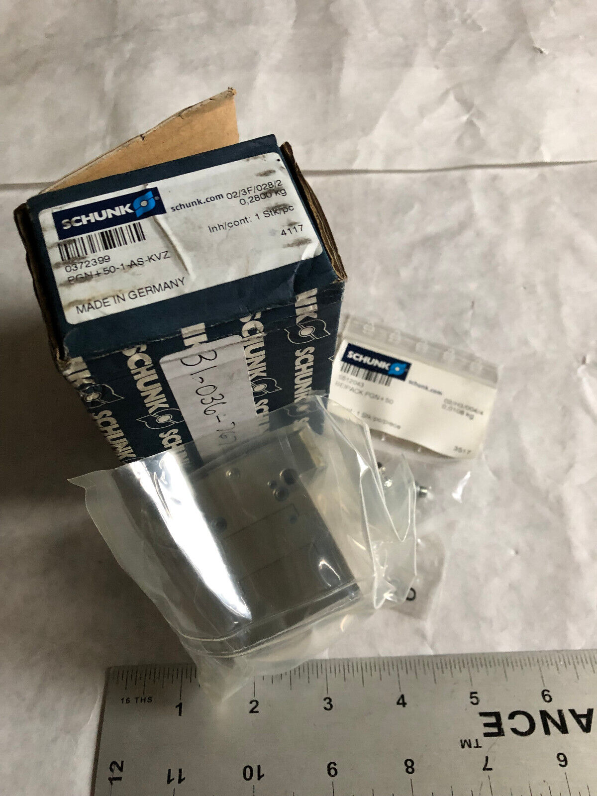 New Schunk Pgn+50-1-As-Kvz Universal Pneumatic Gripper,0372399,Ed