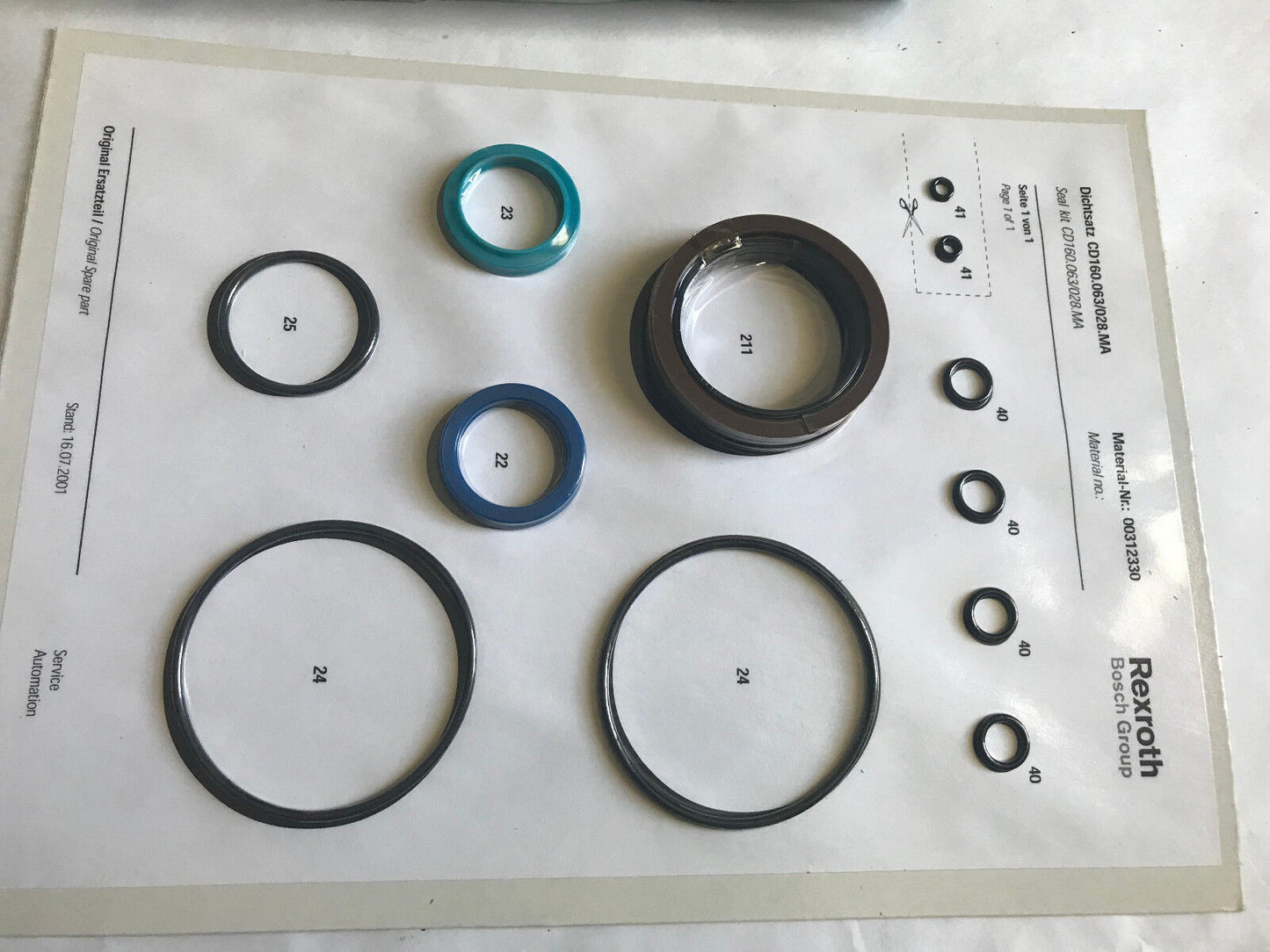 New Rexroth 00312330,R900312330 Rebuild Seal Kit Mrd 700 Hydraulic Motor,Er
