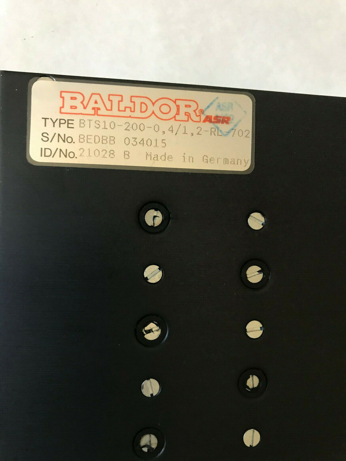 Baldor Bts10-200-0,4/1,2-Rl-702,21028B,21792A-001 Baldor Bts 10 Baldor Asr,So