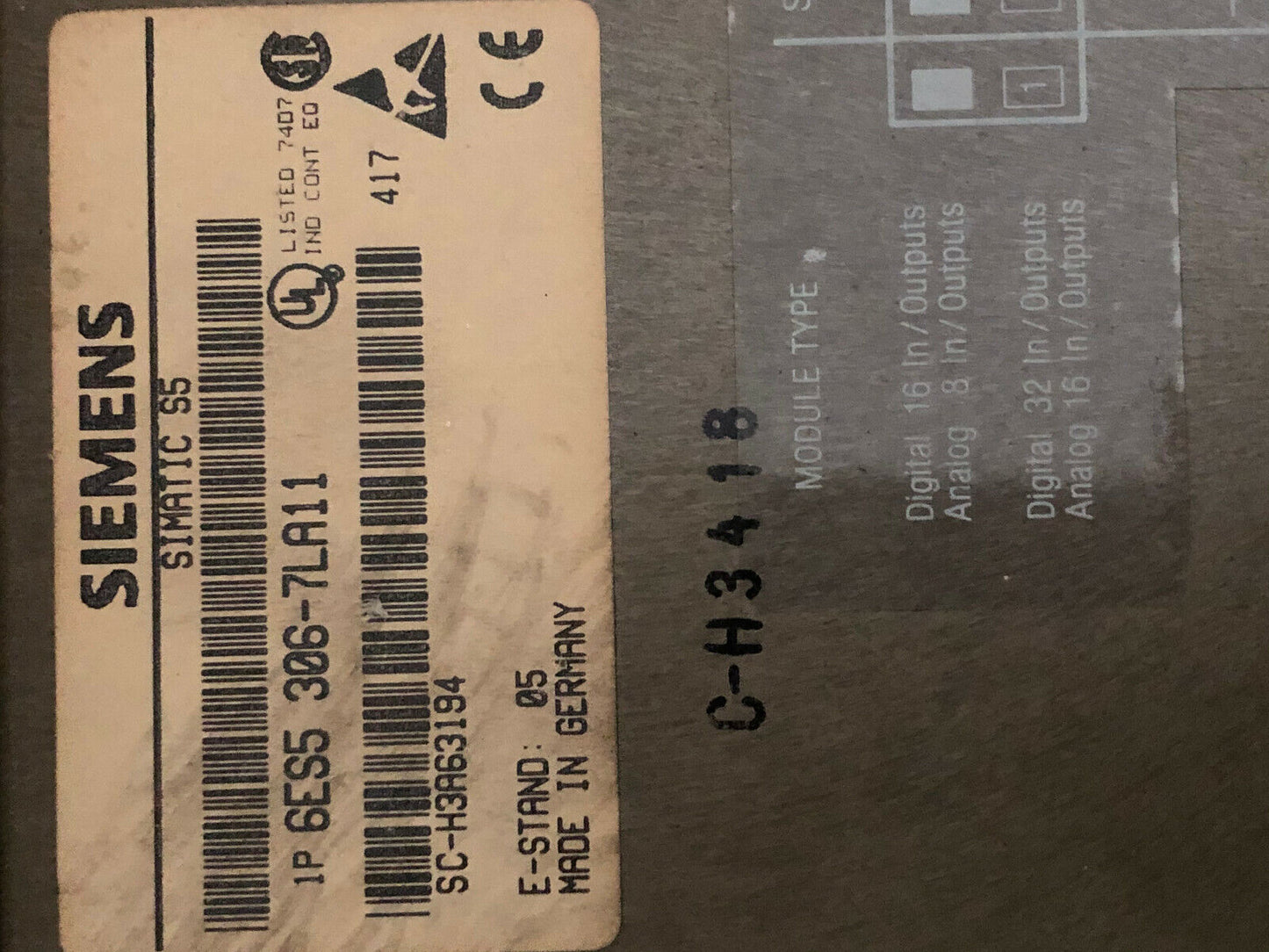 Siemens 6Es5 306-7La11 Simatic S5,115U System,6Es5 951-7Lb21,6Es5 943-7Ub21,An