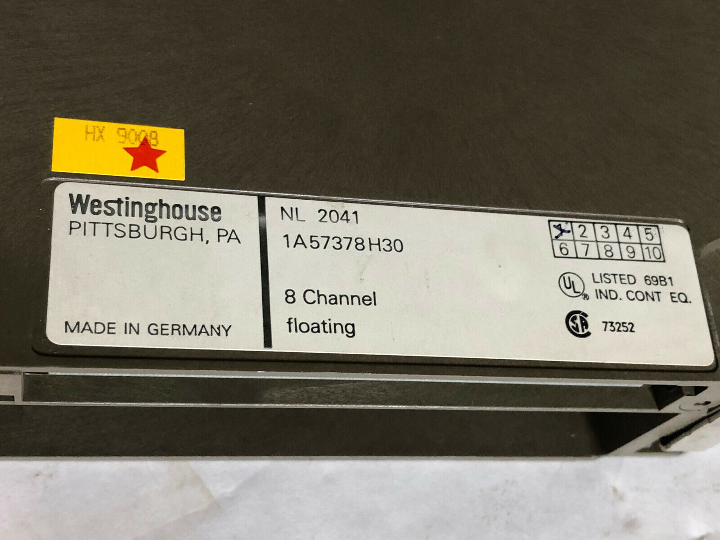 Westinghouse Nl-2041,6Es5460-7La12, 1A57378h30, 8Point Floating,Cx