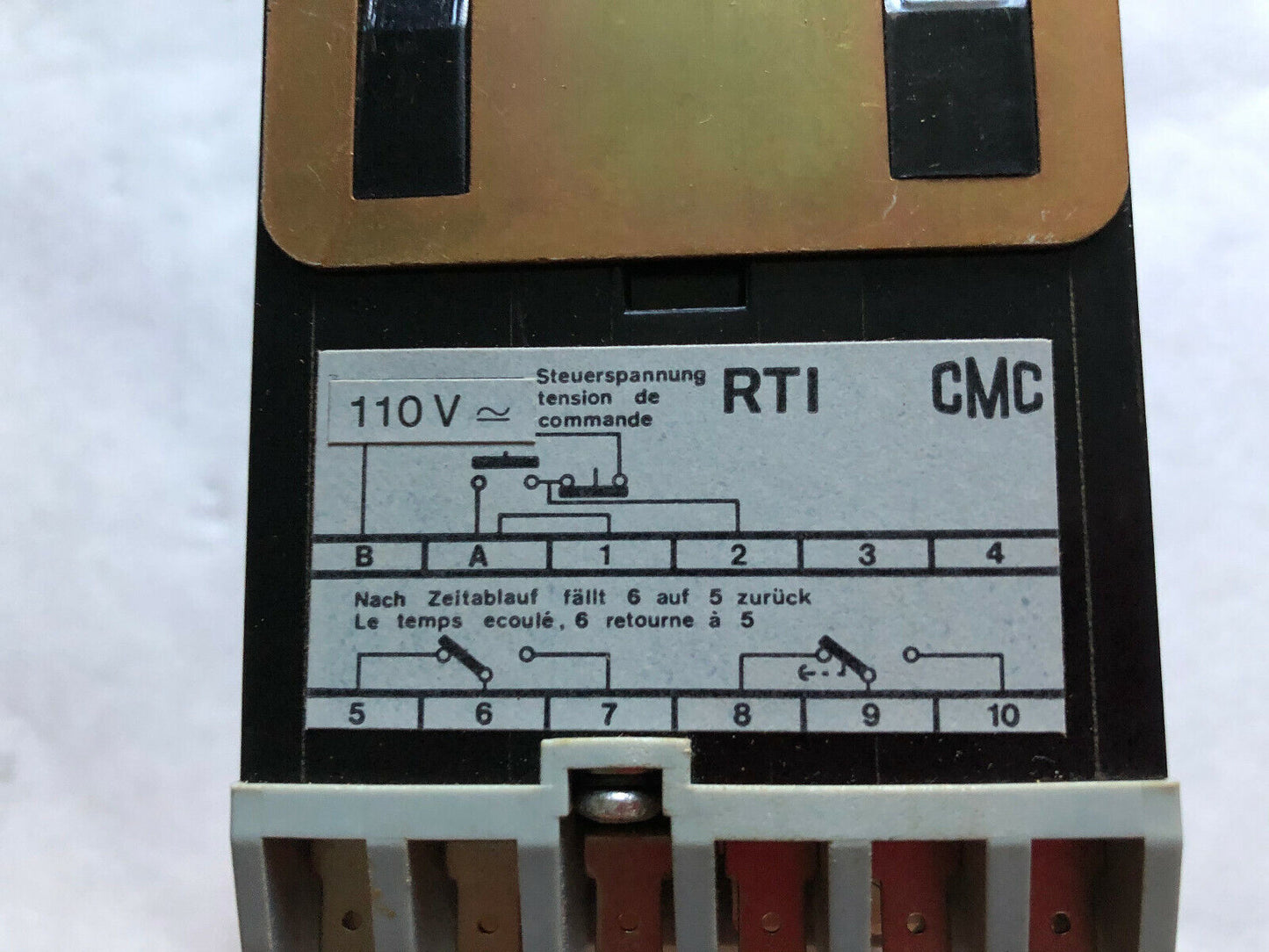 New Cmc Rti Relay Timer Vde 0435, 110Vac, 6A/380Vac, 0.3-10S,Si
