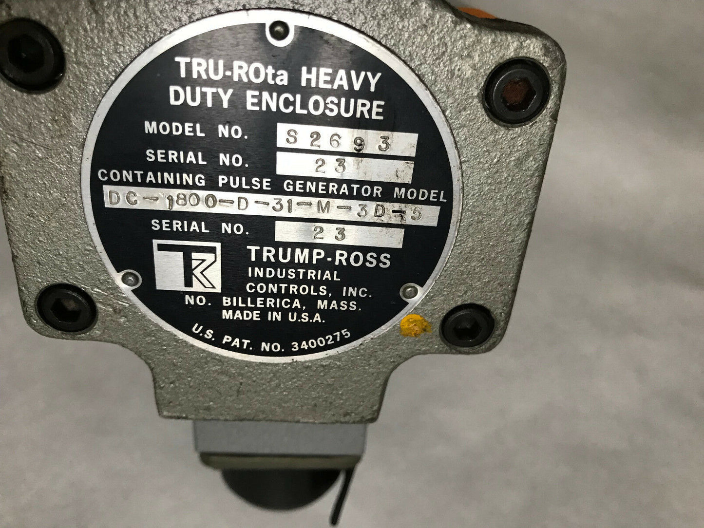 Tr S2693,Trump-Ross Dc-1800-D-31-M-3D-5,Tru-Rota S2693 Enclosure Tru-Rota,Sd