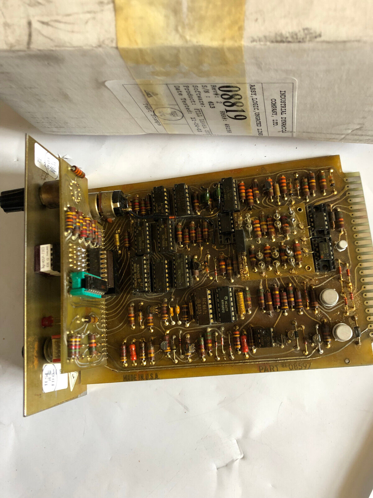 New Industrial Dynamics 8819 Control Module,Insp. Logic,Insp Logic,Part 08597,De
