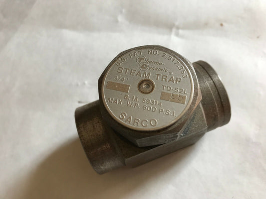 New 3/4" Npt Spirax Sarco Td52l,B.M. 59314 Thermo-Dynamic Steam Trap Live,Cr