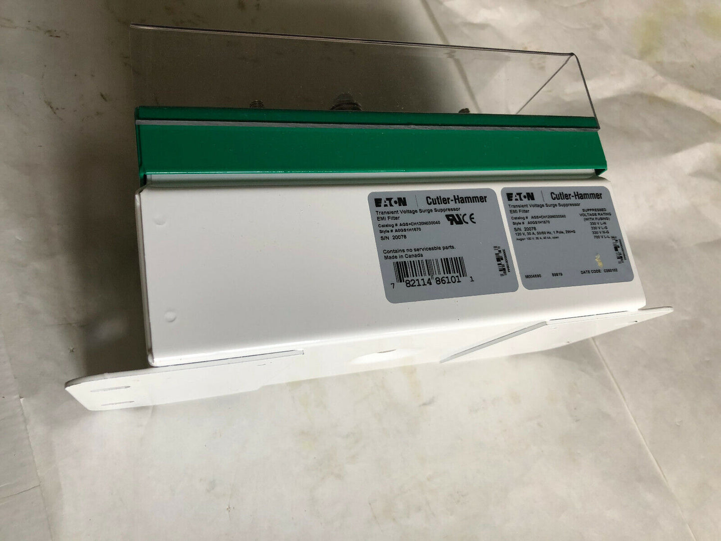 New Cutler Hammer Ags+Ch120n030040 Surge Powerline,Aegis+,120Vac 30Amp 1Ph,Fe