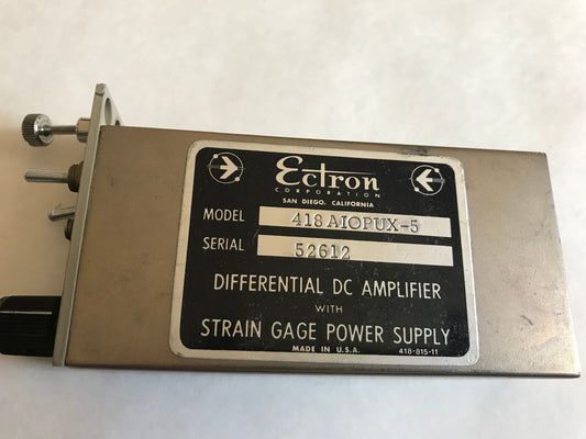 Ectron 418Aiopux-5 Differential Dc Amplifier W/ Strain Gage Power Supply,Ah