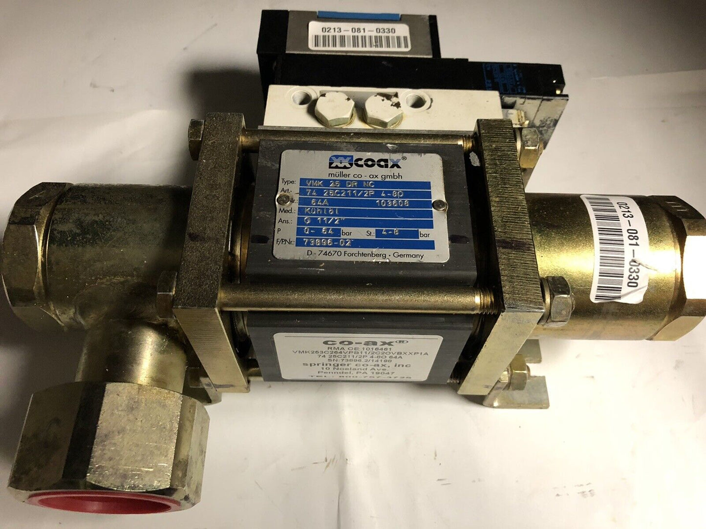 Co-Ax Vmk 25 Dr Nc,74 25C211/2P 4-8O 64A Valve  Muh-Zp-D-1-24G 1 1/2" Npt,Ex