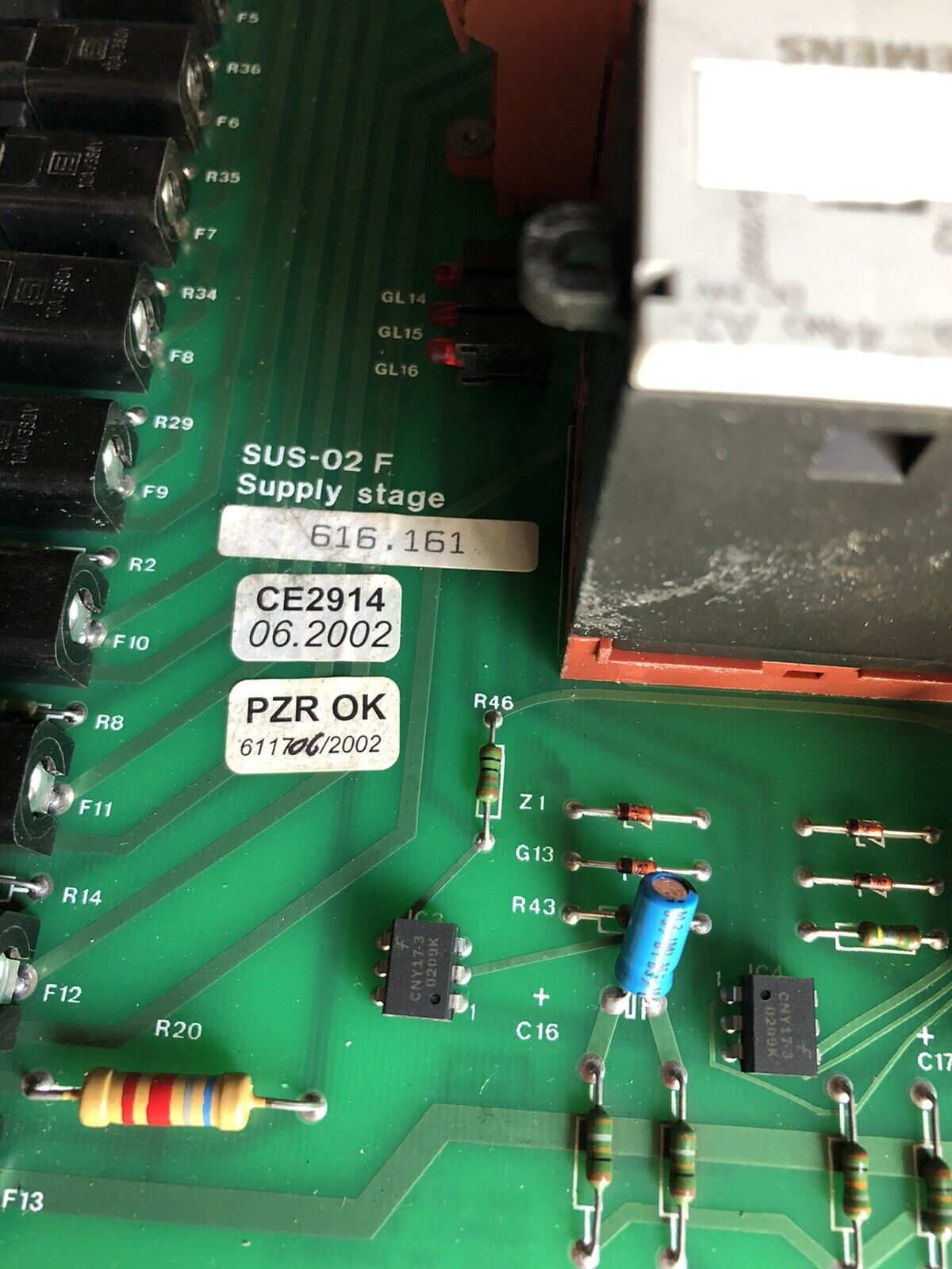 Agie Sus-02 F Supply Stage Pcb Board,Edm  616.161,Tn