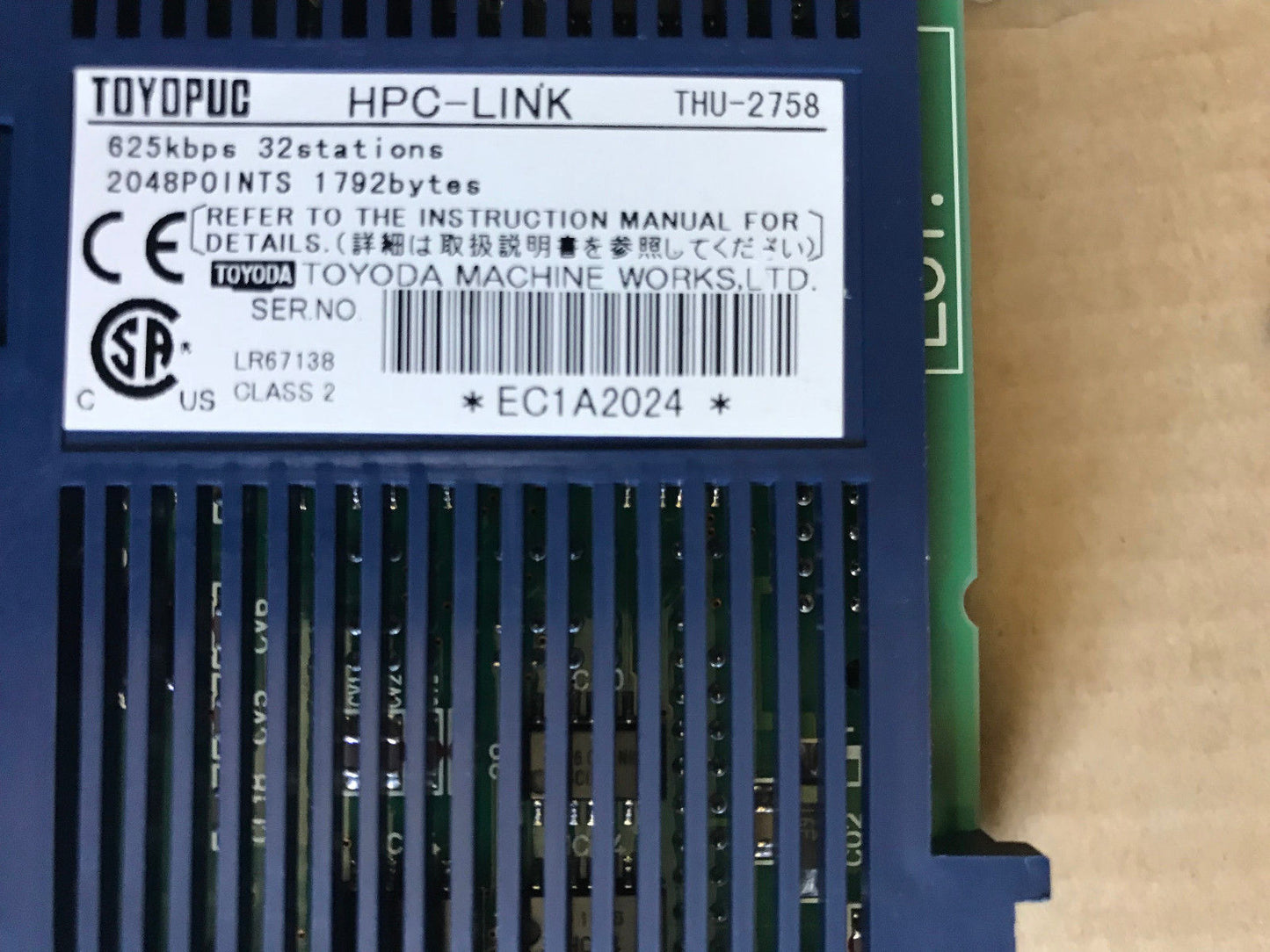Toyopuc Hpc-Link ,Thu-2758, Pc2j Plc High Speed Pc Link Module 625Kbps,32 Sta,Aj