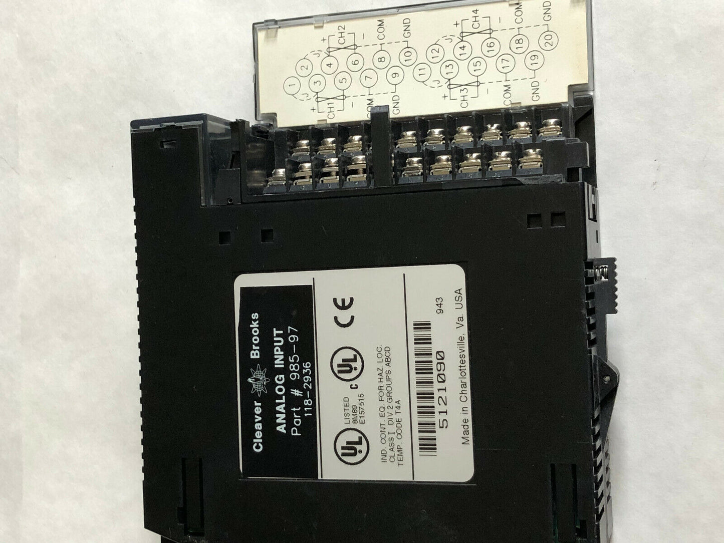 Cleaver Brooks 985-97,118-2945 Input Module Analog Voltage 4Point,Ef