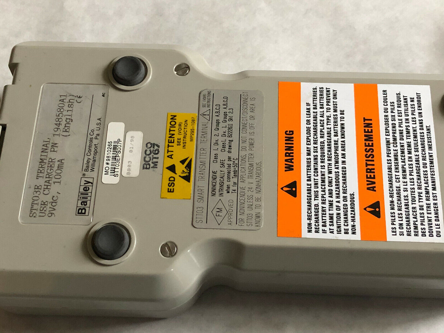 Bailey 1948580A1,Abb Stt03e Smart Transmitter Terminal,Lead Stt03eps007p,Sa