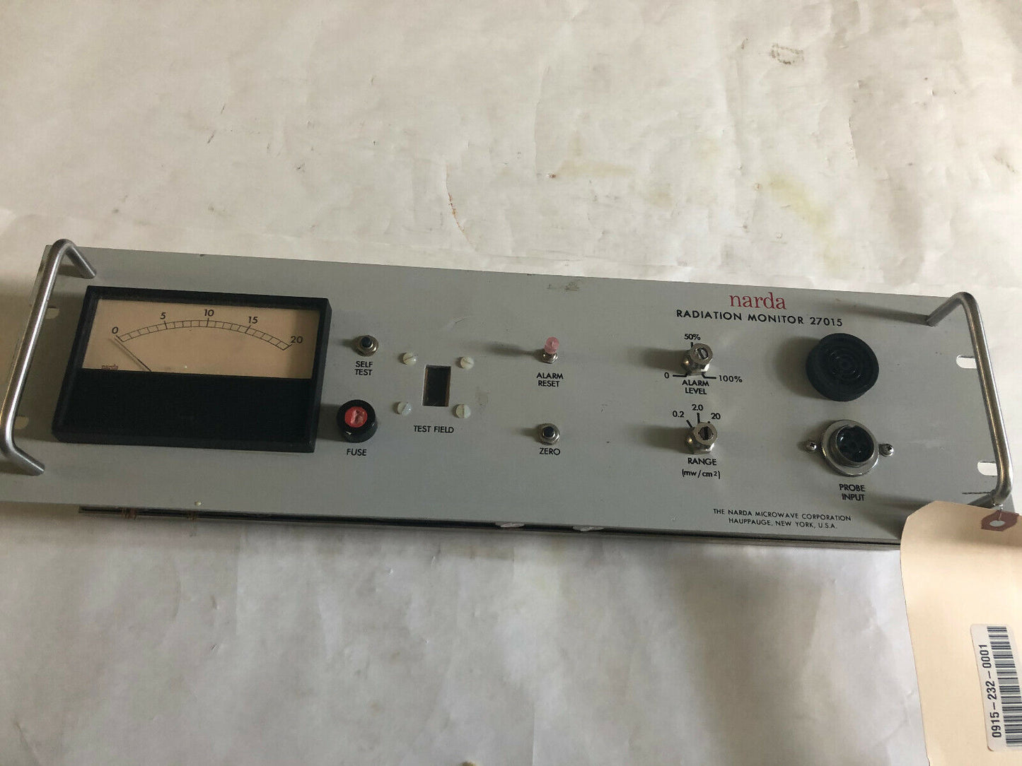 Narda 27015 Radiation Monitor ,A31u29184-1,Cg