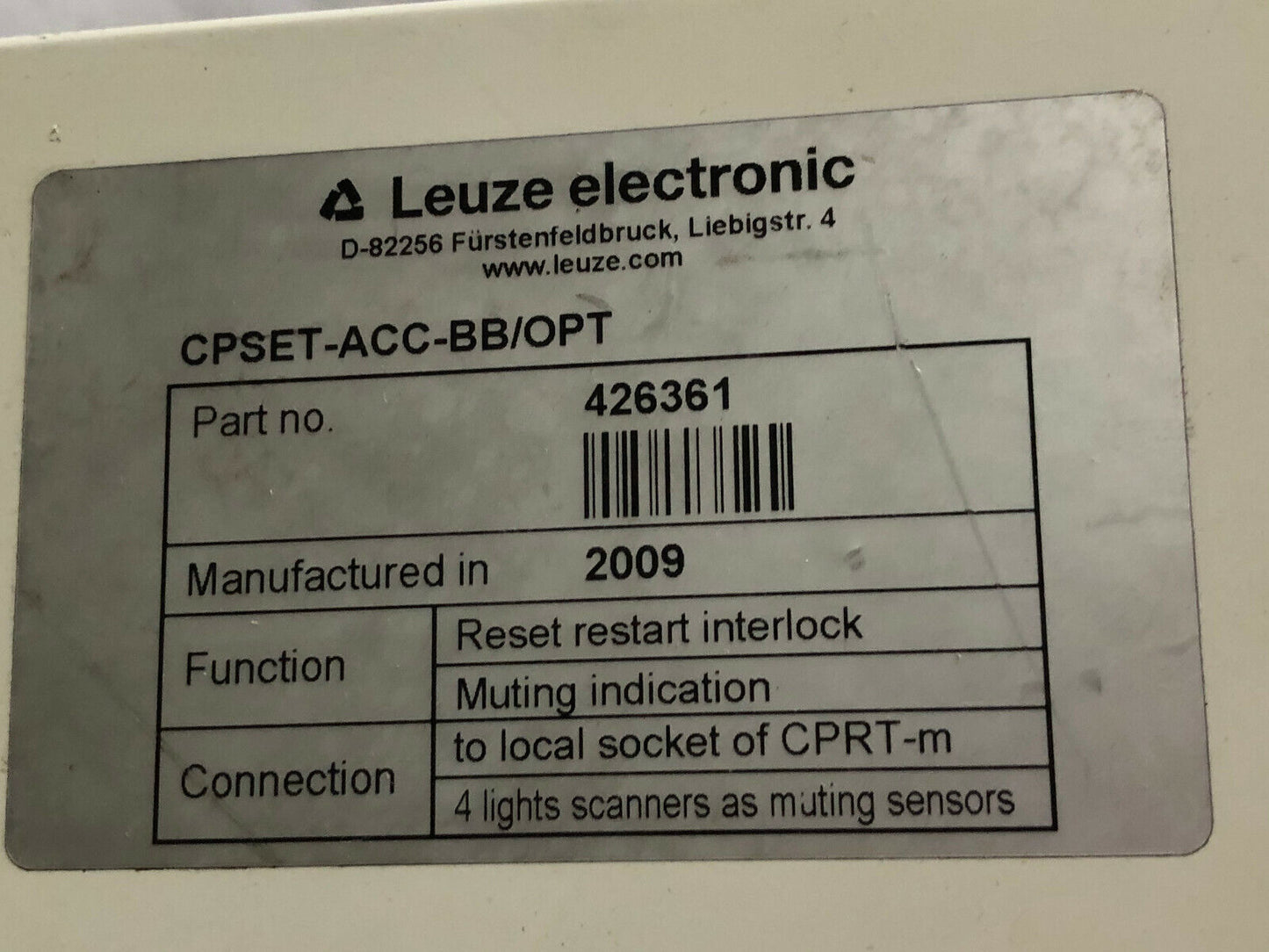 Leuze Cpset-Acc-Bb/Opt,426361 ,Cx
