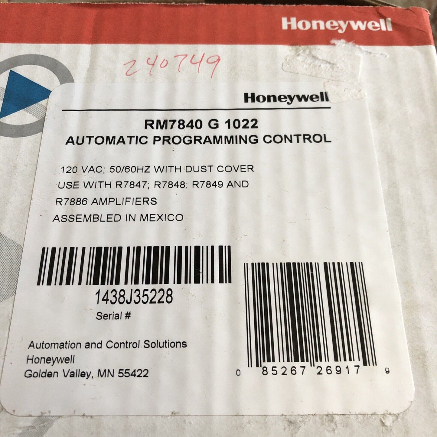 New Honeywell Rm7840g 1022 Burner Control,Honeywell Rm7840g1022,Sl