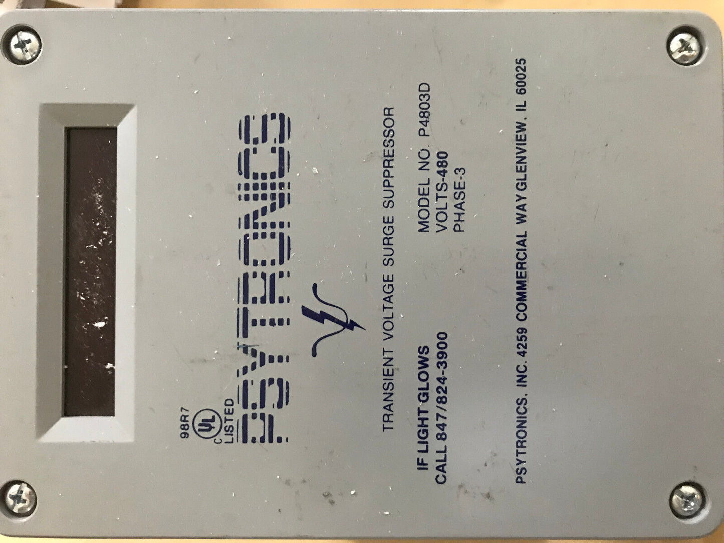 Psytronics P4803d 812-Sp Transient Voltage Surge Suppressor, 480V, 3-Phase,Ay