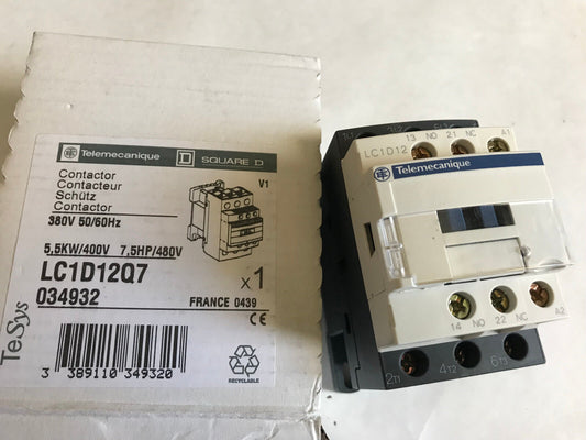 New Telemecanique Lc1-D12q7 Groupe Schneider Lc1d12 380V Q7 Contactor 600Vac,Sr