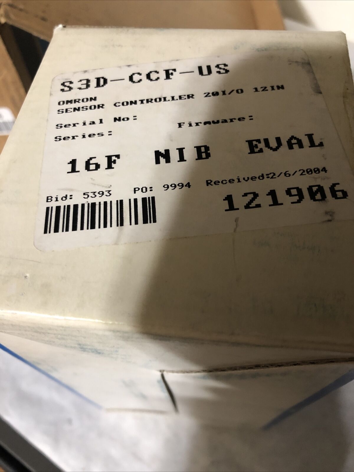 New Omron S3d,S3d-Ccf-Us Sensor Controller 20I/O 12In 8Out 100-240Vac,Bu,Hl,Fc