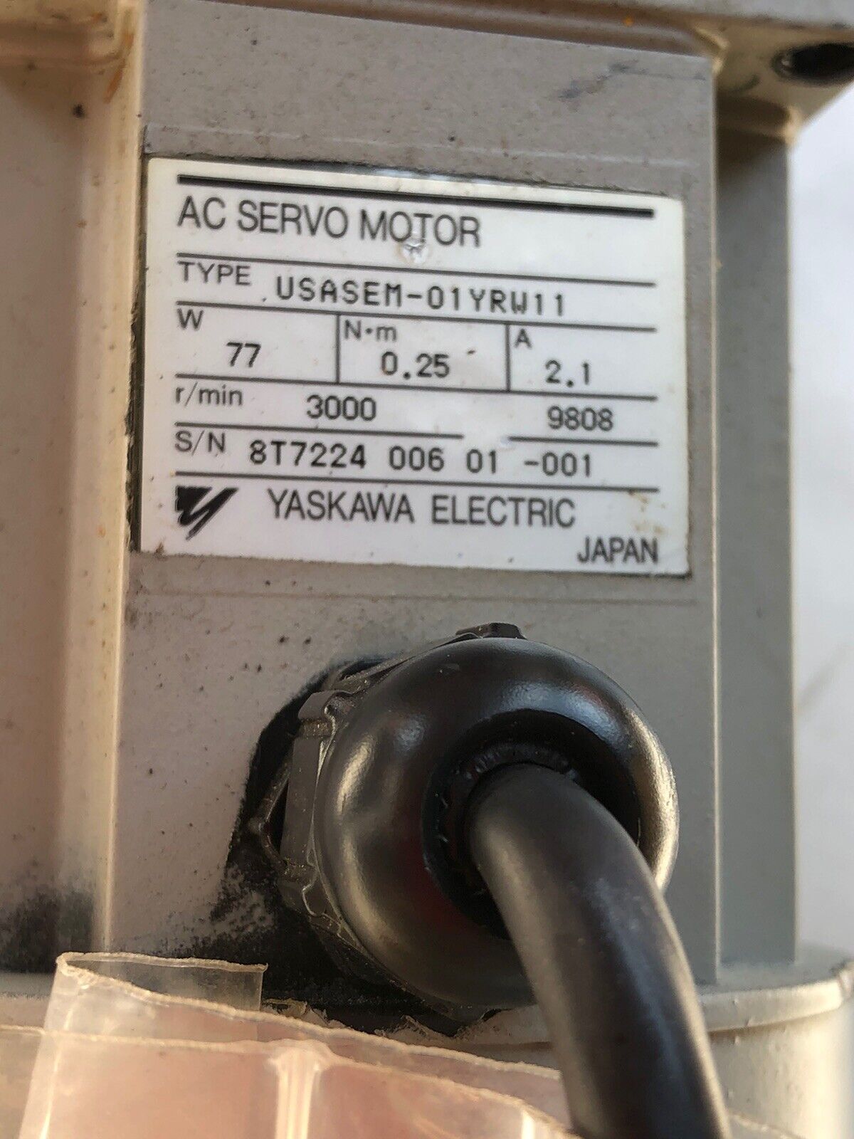 Yaskawa Usasem-01Yrw11 Robotics Ac Servo Motor 4 Mrc Series Control ,Cw,Fg