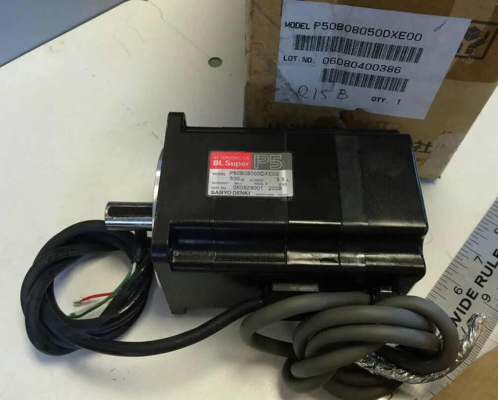 New Sanyo Denki P50b08050dxe00 Bl Super P5 Ac Servo Motor,500 W,200 V, 3.9 A,Bq