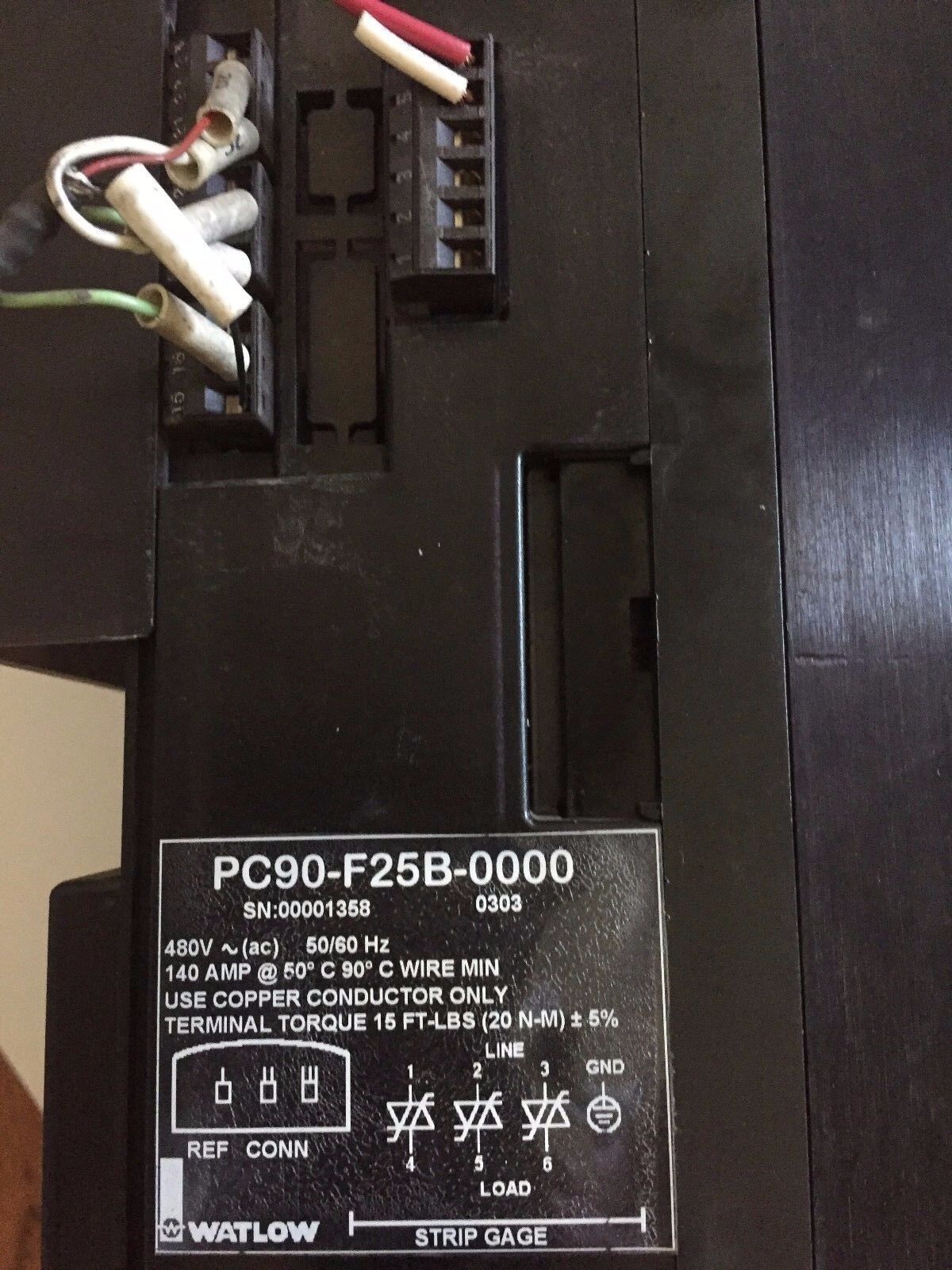 Watlow Pc90-F25b-0000 Solid State Power Control 480V,140A Power,Bh