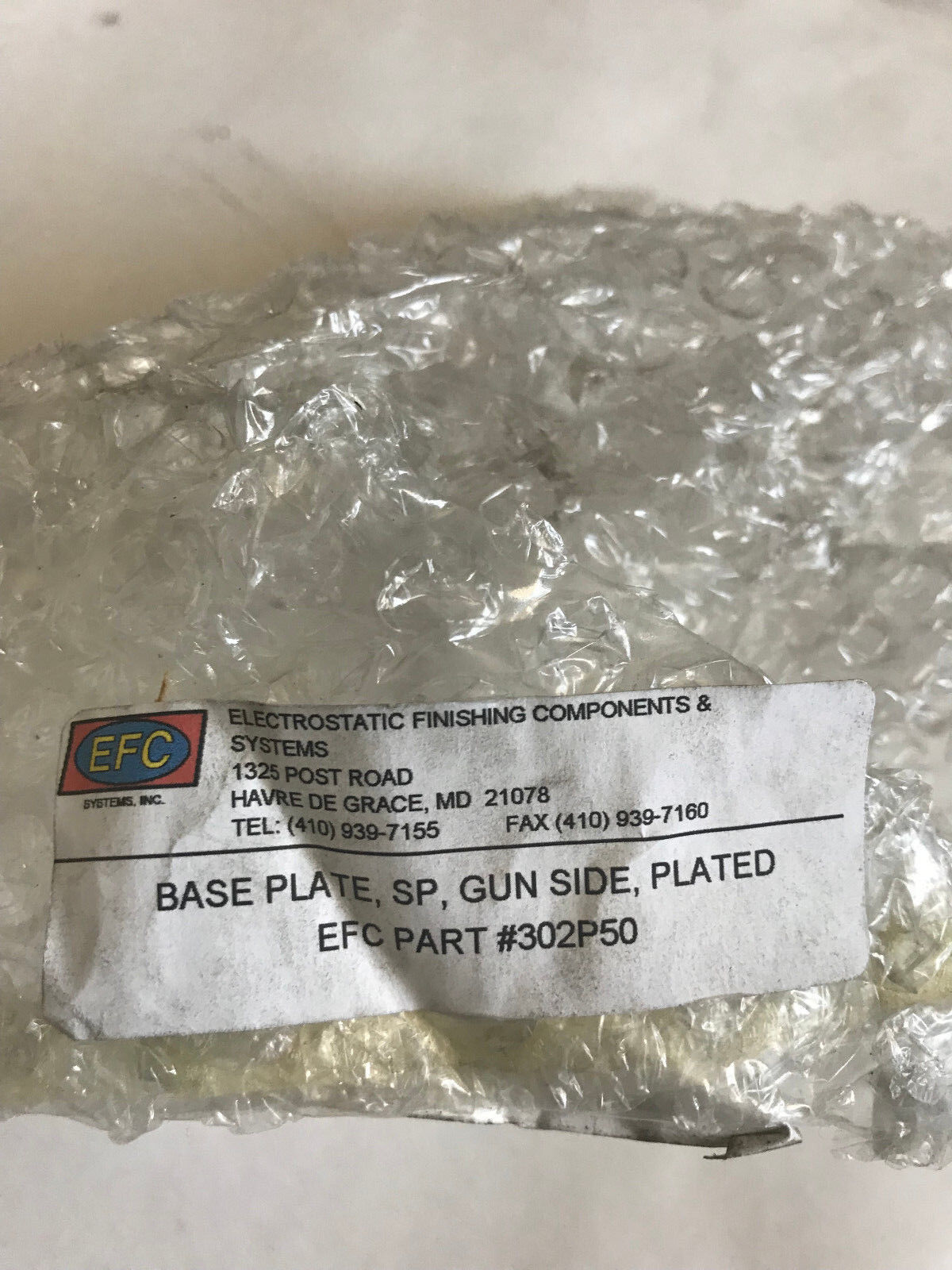 New Efc 302P50 Single Purge Electrostatic Spray Gun Base Plate,Er