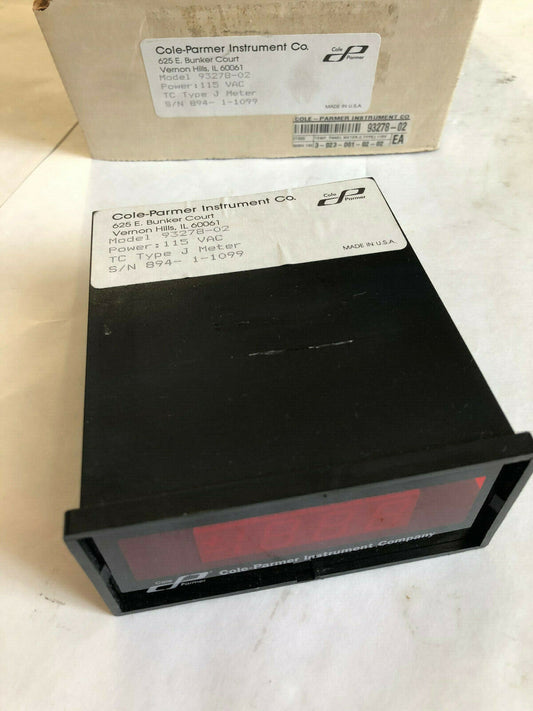 New Cole-Parmer 93278-02 Panel Meter  -34/540F 115V Type J Ew-93278-02,Tl