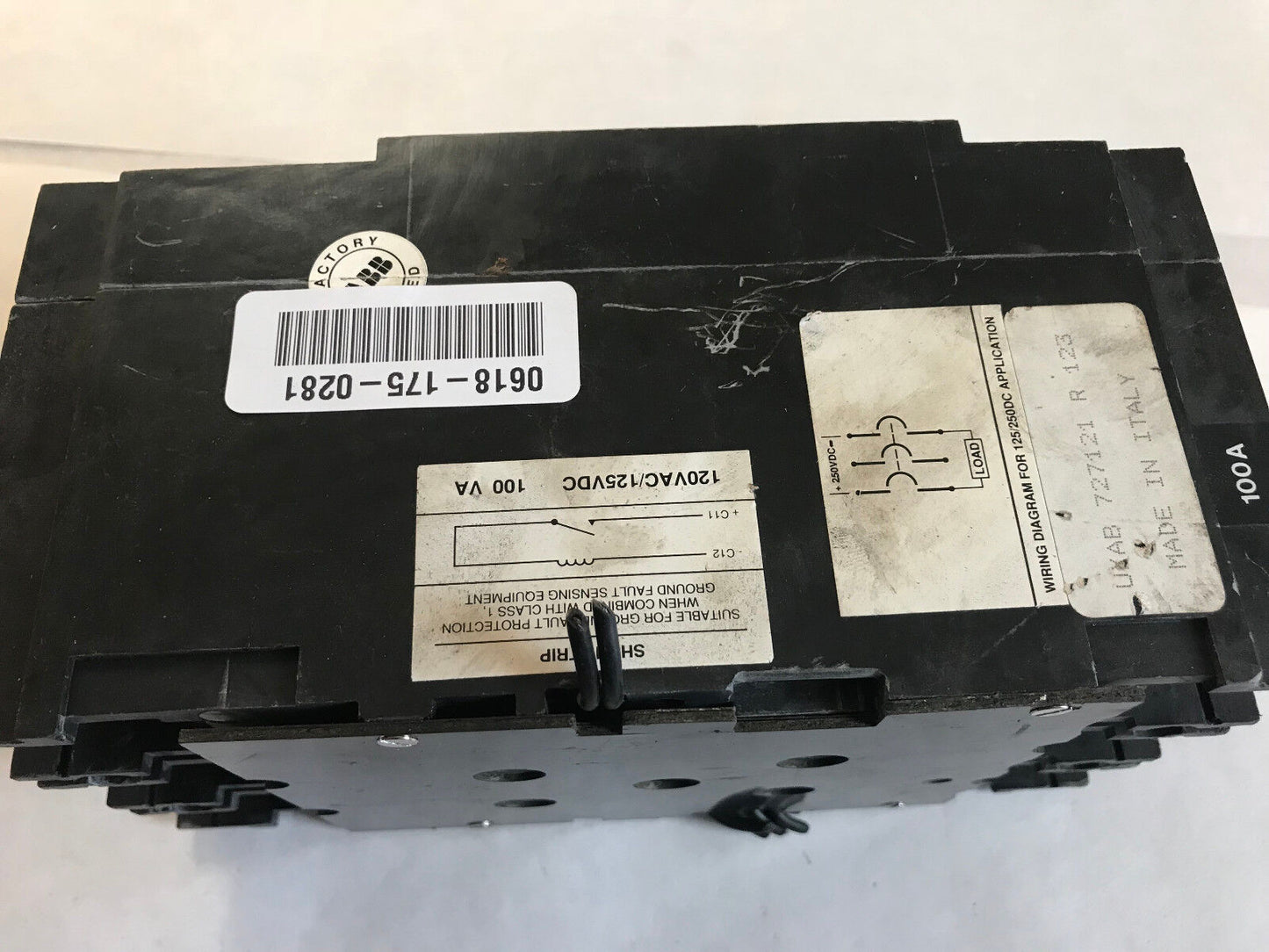 Abb Cu7al 75C,Abb Es,Rs-9743,2Pole Circuit Breaker 100A,Te2060,Te3060,Te2150,Sa
