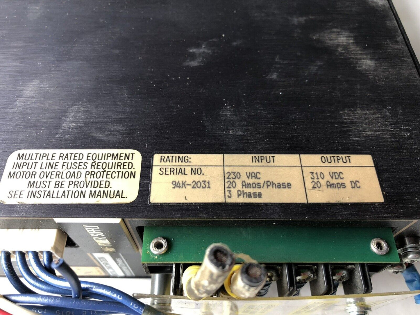 Kollmorgen Psr4/5A-220,Psr,Psr4 Power Supply,310Vdc,20A-Out,230Vac,20A-In,Ey