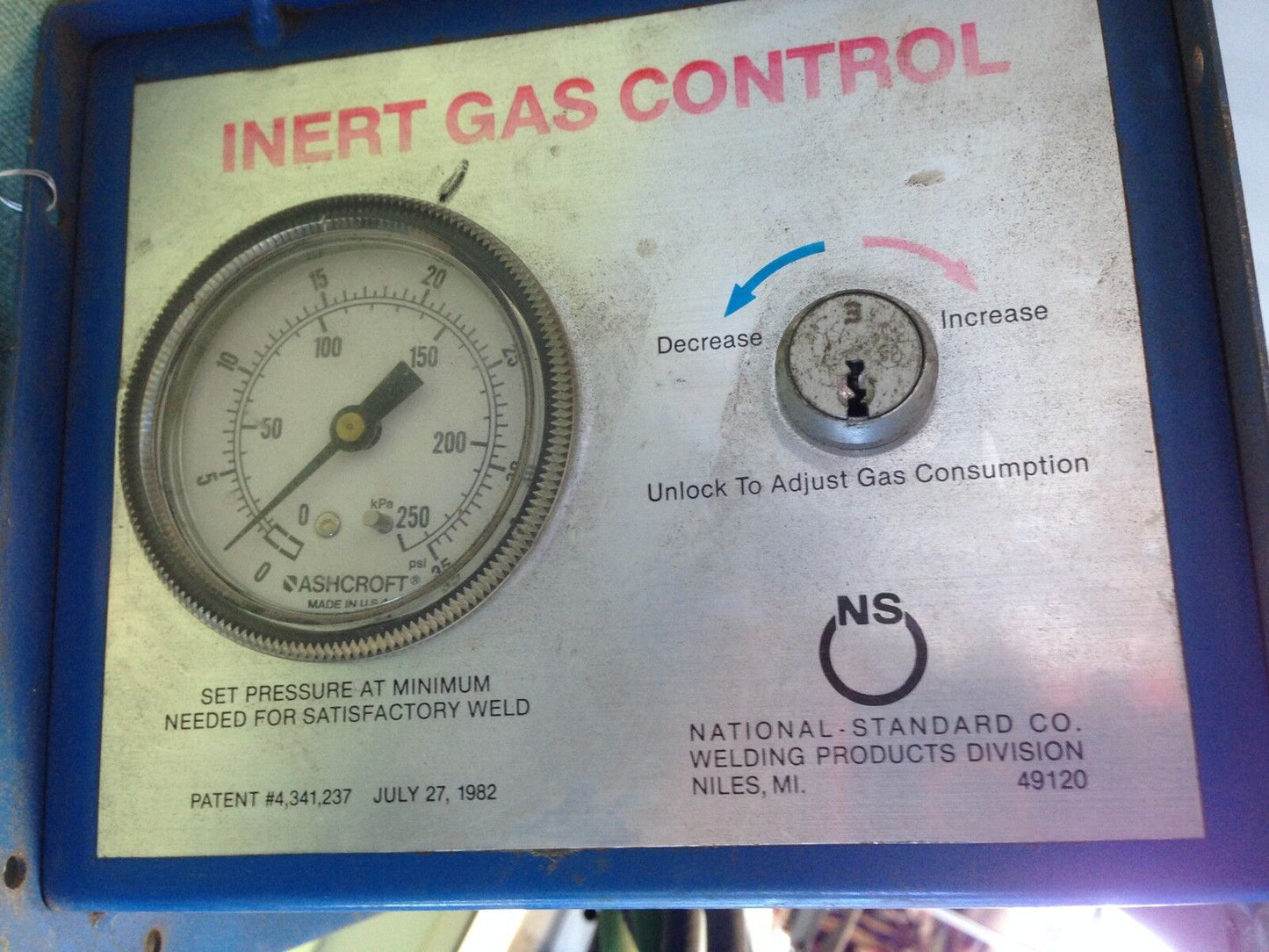 National Standard 16692 Inert Gas Control No Key, 100-Psi  Npt 1/4",Hf