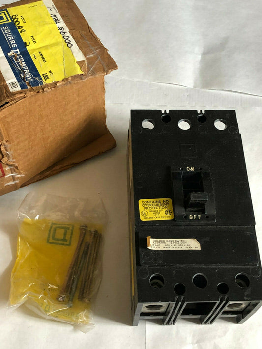 New Square-D Kal 26000 Molded Case Switch,2-Pole,225Amp Max,600Vac,1-Kal26000,Ar
