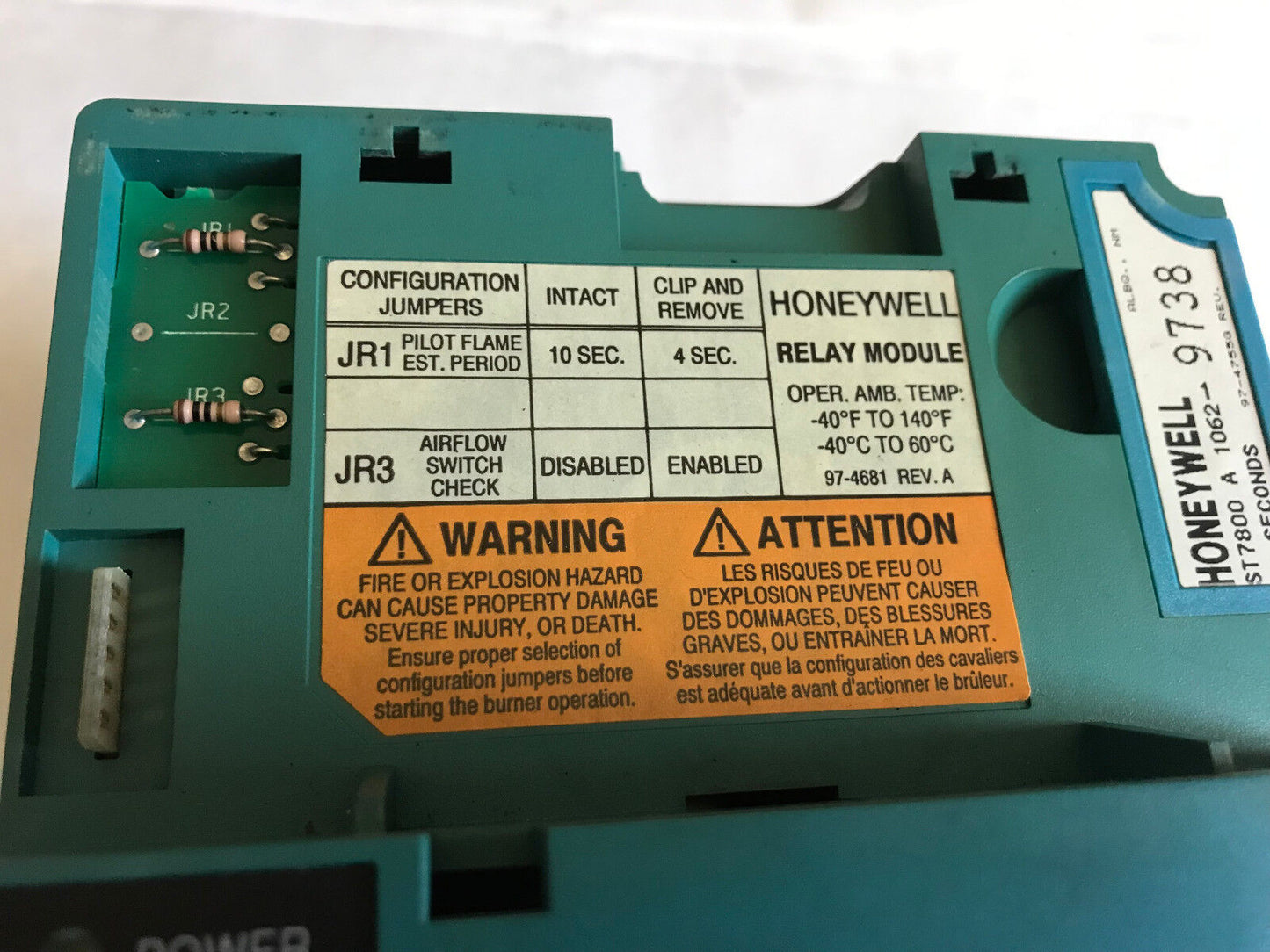 Honeywell Rm7800l1012 Burner Control Rm7800l1012,Base,Q7800b1003,St7800a1062,Sr
