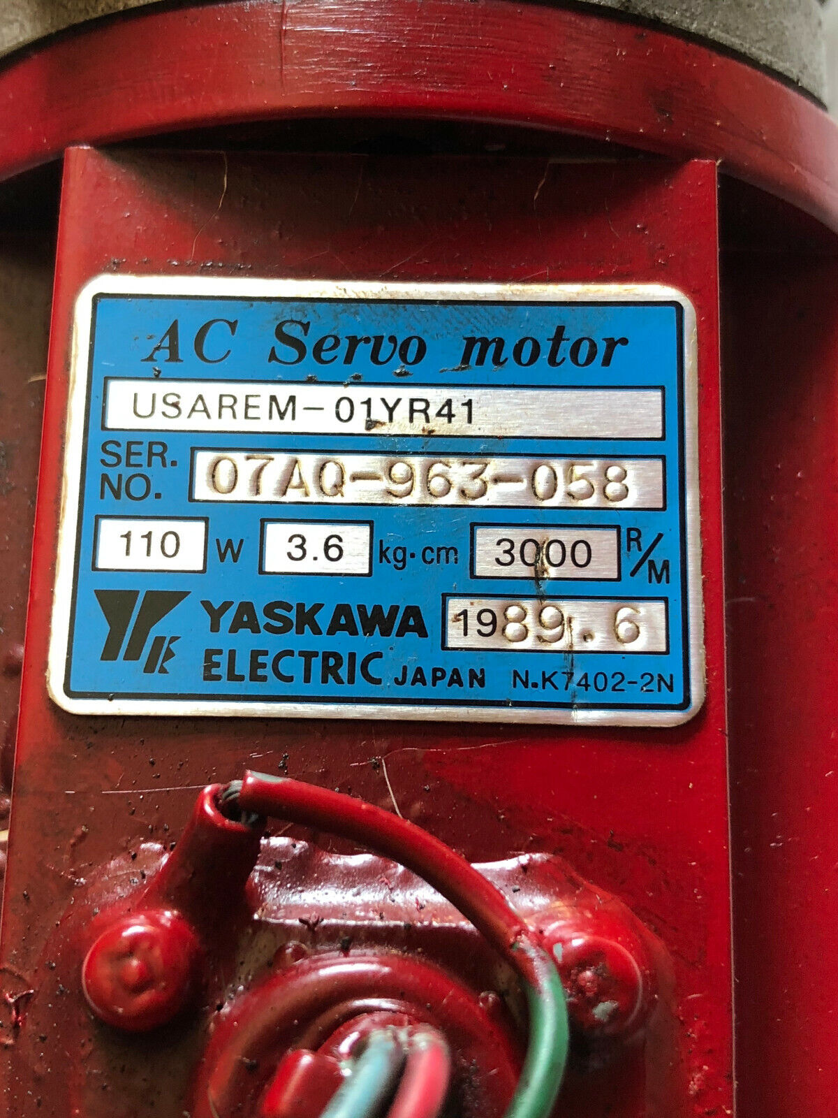 Yaskawa Usarem-01Yr41 Yaskawa Usarem-0Iyr4i Ac Servo Motor,Be