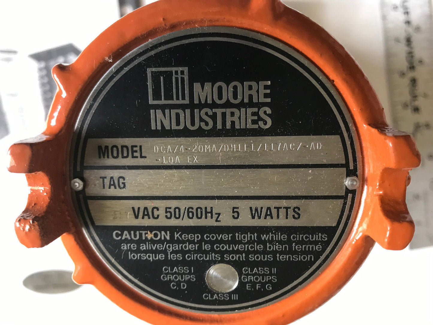 New 1 1/4 Moore Ind Current Alarm 5W,Ca/4-20Ma/Dh1l1/117Ac-Ad-10A Ex,117Vac,Et