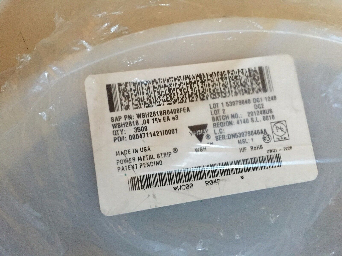New Lot 3116 Vishay Wsh2818r0400fea Dale Resistor, 2818, R04, 5W, 1% ,Sb