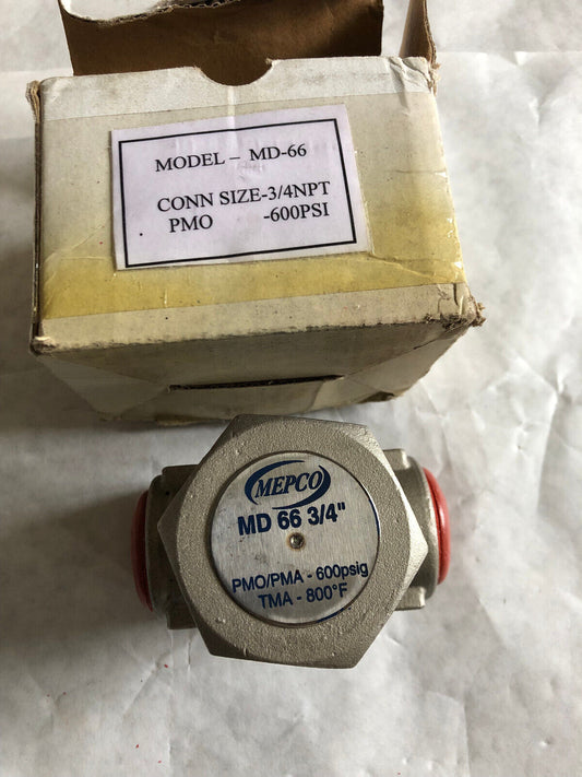 New Mepco Md66 Steam Trap Mepco Md-66 3/4" Npt Stainless Steel 600 Psig,Aj