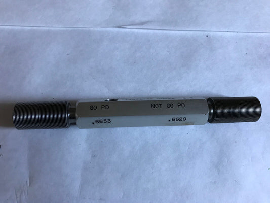 No Go Thread & Plug Gauge P/P,Pmc .6875-32 Un-2A Go Pd .6653 Not Go Pd .6620,Sb