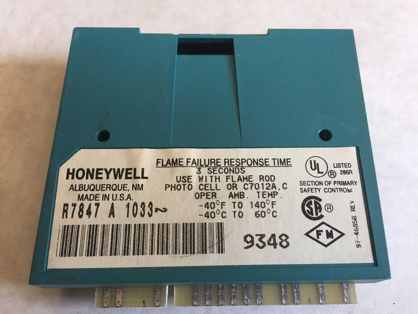 Honeywell R7847 A 1033,Honeywell Rectification Flame Amplifeir,Bu,Sj,Df,Eb