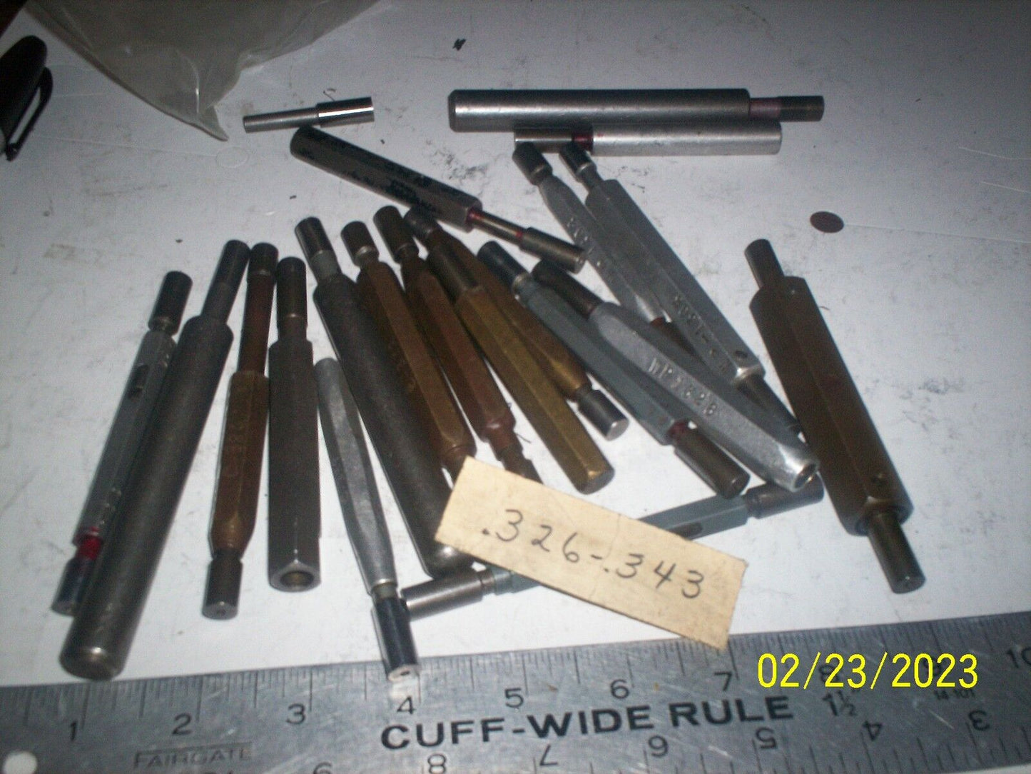 Lot The Pipe Machinery Go No Go Plug Gage .327,.334,.328,.338,.341,.326,.343,Et