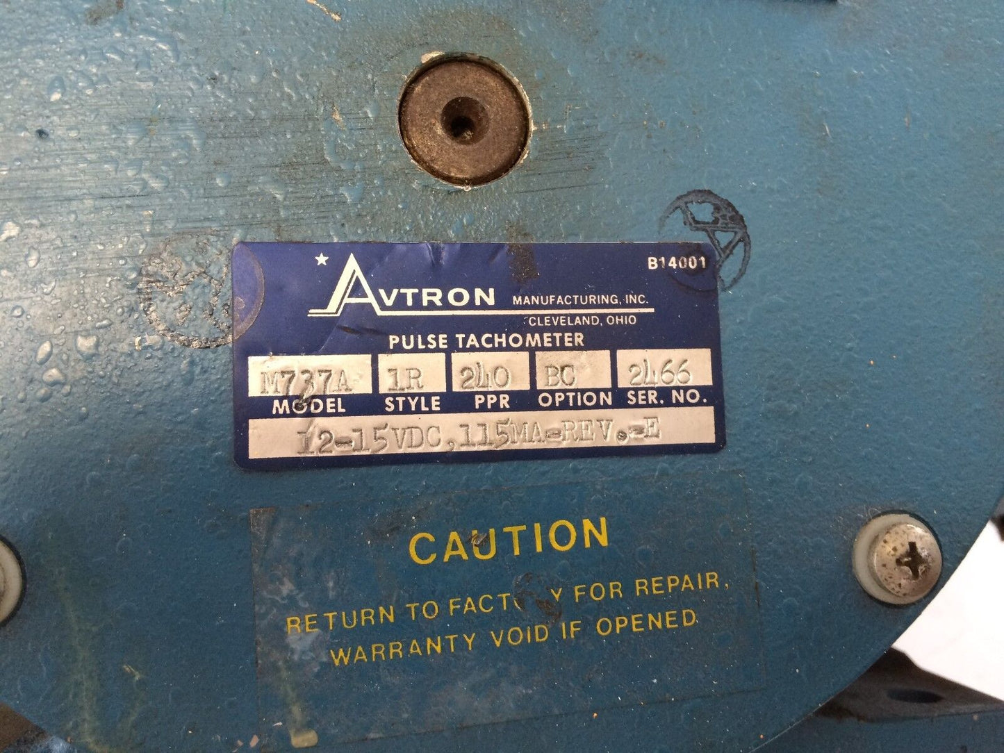 Avtron M737a 1R 240 Bc Pulse Tachometer,12-15Vdc,115Ma,M737a, M727a,Bq
