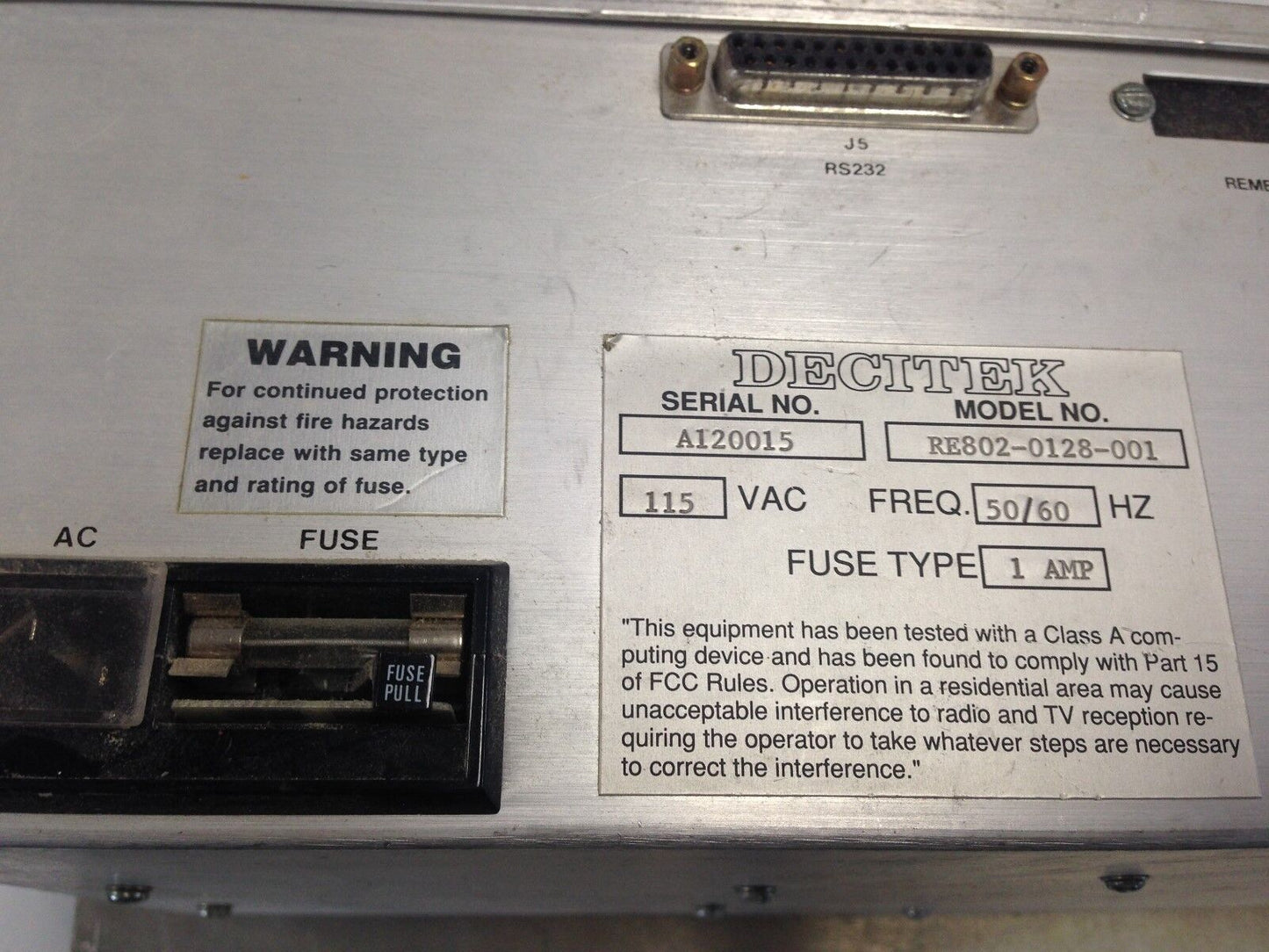Decitek Re-800 Cnc Tape Reader Replacement Re802-0128-001,Dh